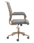 Gray and Bronze Adjustable Height Swivel Rolling Office Chair