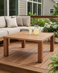 32" Brown Aluminum Square Outdoor Coffee Table