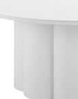 34" White Rounded Aluminum Outdoor Coffee Table