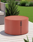 29" Terra Cotta Rounded Aluminum Outdoor Coffee Table