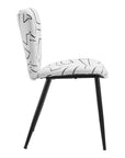 Set of Two White and Black Upholstered Faux Shearling Dining Side Chairs
