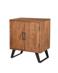 30" Brown Solid Wood Square Live Edge Nightstand