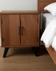 30" Brown Solid Wood Square Live Edge Nightstand