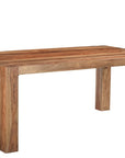 Seven Piece Brown Solid Wood Dining Set with Six Chairs