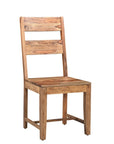 Seven Piece Brown Solid Wood Dining Set with Six Chairs