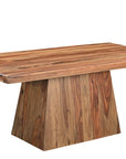 Seven Piece Brown Solid Wood Dining Set with Six Chairs