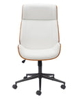 White Adjustable Height Rolling Executive Office Chair