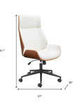 White Adjustable Height Rolling Executive Office Chair