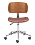 Brown Adjustable Height Rolling Office Chair