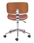 Brown Adjustable Height Rolling Office Chair