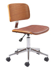 Brown Adjustable Height Rolling Office Chair