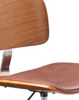 Brown Adjustable Height Rolling Office Chair