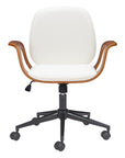 White Adjustable Height Rolling Office Chair