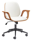 White Adjustable Height Rolling Office Chair