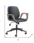 White Adjustable Height Rolling Office Chair
