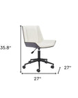 Brown Adjustable Height Rolling Office Chair