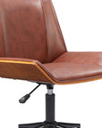 Brown Adjustable Height Rolling Office Chair
