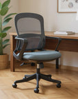 Gray and Black Adjustable Height Swivel Rolling Office Chair