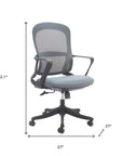 Gray and Black Adjustable Height Swivel Rolling Office Chair