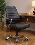 Black and Silver Adjustable Height Swivel Rolling Office Chair