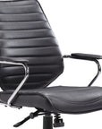 Black and Silver Adjustable Height Swivel Rolling Office Chair
