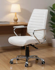 Black and Silver Adjustable Height Swivel Rolling Office Chair