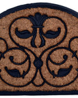 30" X 48" Beige and Black Rubber and Coir Outdoor Semi Circle Door Mat