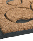 30" X 48" Beige and Black Rubber and Coir Outdoor Semi Circle Door Mat