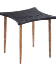 Set of Two Black and Bronze Wood and Steel Free Form Coffee And End Table