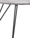 Set of Two Gray and Black Wood and Steel Round Nested Coffee Tables