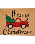 24" X 36" Brown Red And Green Christmas Merry Christmas Outdoor Coir Door Mat