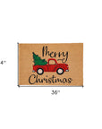 24" X 36" Brown Red And Green Christmas Merry Christmas Outdoor Coir Door Mat