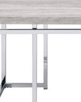 47" Oak and Silver Wood And Metal Frame Coffee Table