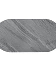 47" Gray Wood and Steel Oval Coffee Table With Drawer