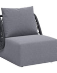33" Gray Outdoor Accent Chair with Gray Cushions