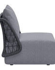 33" Gray Outdoor Accent Chair with Gray Cushions