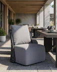 33" Gray Outdoor Accent Chair with Gray Cushions