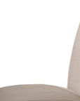 Set of Two Taupe And Dark Brown Linen And Solid Wood Dining Side Chairs