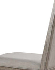 Set of Two Gray Fabric And Solid Wood Dining Side Chairs