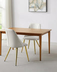 Set of Two White and Gold Upholstered Faux Leather And Metal Dining Side Chairs