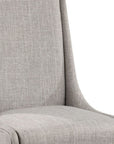 Set of Two Gray And White Linen And Solid Wood Dining Side Chairs