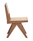 Set of Two Natural Rattan Open Back Dining Side Chairs