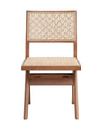 Set of Two Natural Rattan Open Back Dining Side Chairs