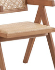 Set of Two Natural Rattan Open Back Dining Side Chairs
