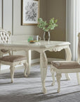 Set of Two Tufted Rose Gold and Pearl Upholstered Faux Leather And Solid Wood Dining Side Chairs