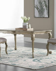 Set of Two Tufted Beige and Taupe Upholstered Fabric And Solid Wood Dining Side Chairs