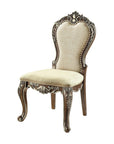 Set of Two Gray and Oak Upholstered Chenille And Solid Wood Dining Side Chairs