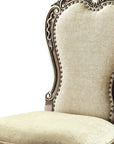 Set of Two Gray and Oak Upholstered Chenille And Solid Wood Dining Side Chairs