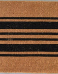 24" X 60" Brown and Black Coir Striped Outdoor Door Mat