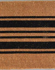 24" X 60" Brown and Black Coir Striped Outdoor Door Mat